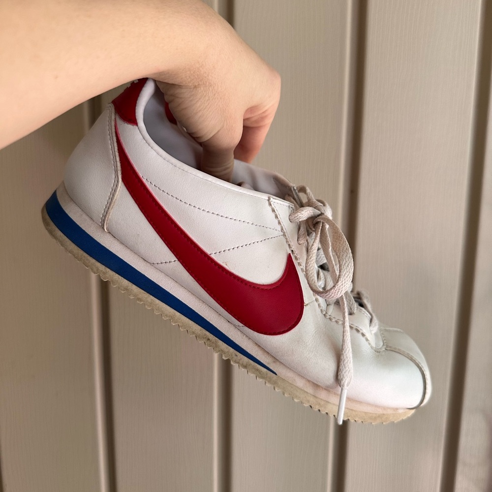 Nike Cortez Red Swoosh White Sneakers
